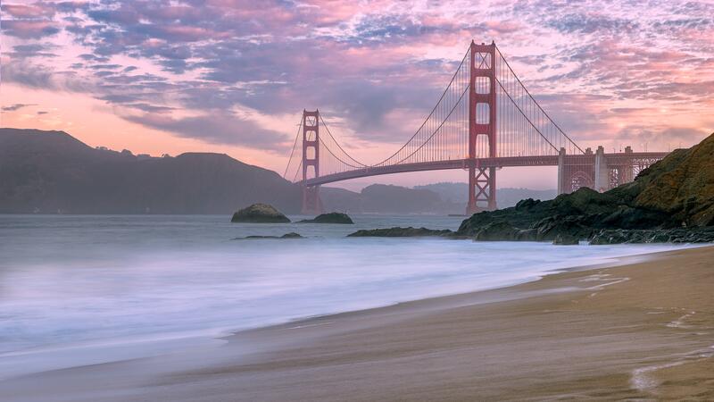 San Fransisco bridge in sundown
