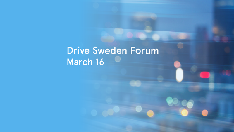 En bild med texten Drive Sweden Forum, March 16.