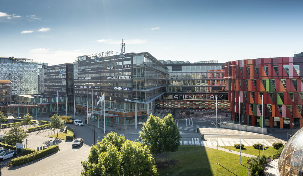 utsikt över lindholmen science parks centrala byggnad navet